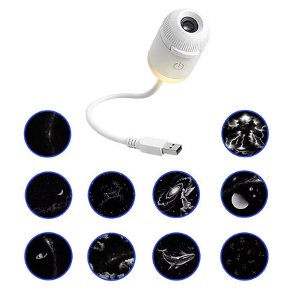Mini Galaxy Star Projector Two In One Night Light Home Background Atmosphere Light Bedroom Car Decoration Children's Gift