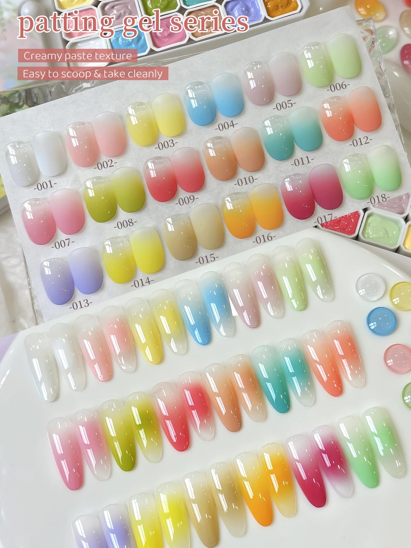 XEIJAYI 18 Color Gel Patting Gel Fashion High Saturation Gloss Nail Gel UV/LED Nail DIY Essential Female Holiday Gift