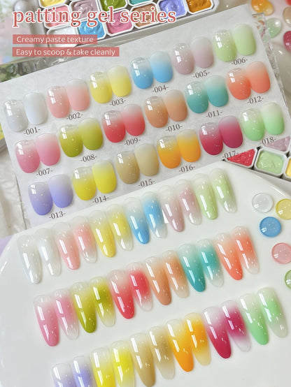 XEIJAYI 18 Color Gel Patting Gel Fashion High Saturation Gloss Nail Gel UV/LED Nail DIY Essential Female Holiday Gift