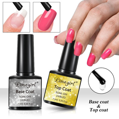 LIMEGIRL Nail UV Gel Polish Set With UV Lamp And Drill Machine Base&Top Coat for Manicure Gel Nail Polish Soak Off Acrylic Kit