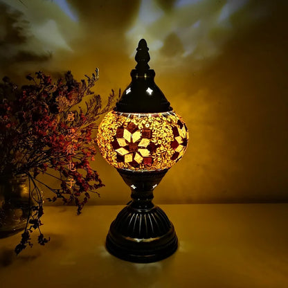 Mosaic Table Lamp Vintage Art Deco Handcrafted Lamparas De Mesa Mosaic Glass Bed Light Lamparas Con Mosaicos Night Lights