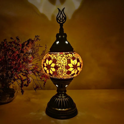 Mosaic Table Lamp Vintage Art Deco Handcrafted Lamparas De Mesa Mosaic Glass Bed Light Lamparas Con Mosaicos Night Lights