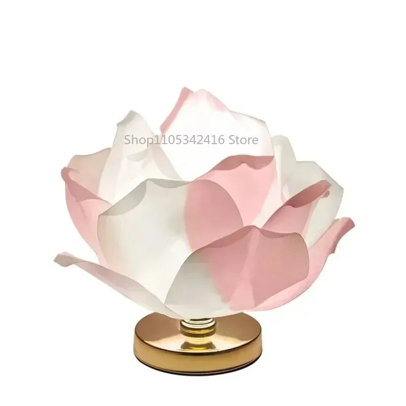Creative Rose Floral Night Light Table Lamp Decorative Atmosphere Light for Girls Bedroom