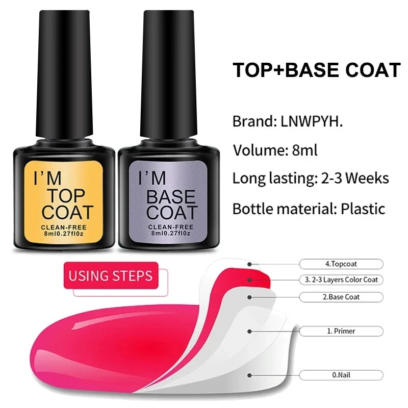 Gel Varnish Kit Professional Nail Gel Kit With Nail Dryer Soak Off Nail Gel Polish Kit  Base Coat  Top Coat Manicure Tools Set