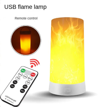 LED Simulated Flame Lamp, Romantic Night Light for Home Bedroom Bar KTV Party Wedding Christmas New Year Decoration