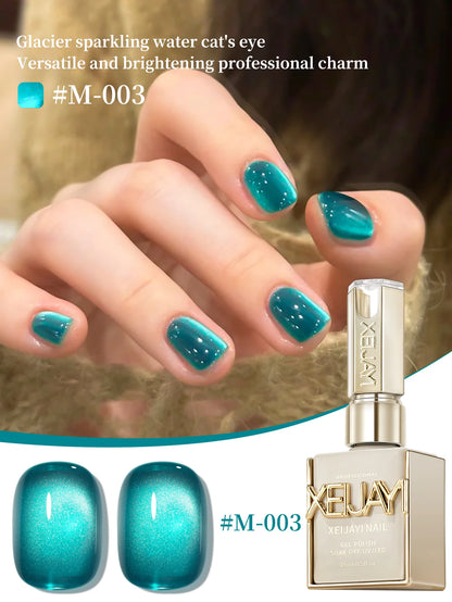 15ml Snow Pear Crushed Ice Cat Eye Gel Nail Polish,  Shiny Bubble-Free UV/LED Quick-Drying Gel Suitable For Nail Art DIY Design