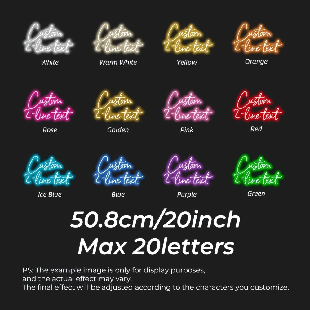 Custom USB-Powered Dual Row LED Neon Sign - Wall-Mounted  for Weddings Events Home Decor Bars Parties & Birthdays Perfect Gift