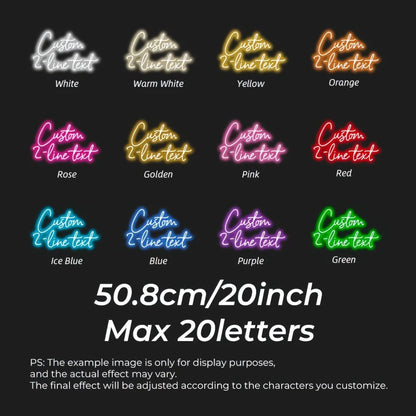 Custom USB-Powered Dual Row LED Neon Sign - Wall-Mounted  for Weddings Events Home Decor Bars Parties & Birthdays Perfect Gift