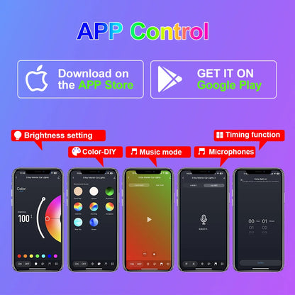 Car Interior Ambient Foot Well Light In Car APP Control Neon LED Down Car Light for Car Inside Ambient Lighting Auto Neon Lights