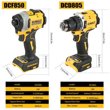 DeWalt Dcd805 Dcf850 DWBAG Lithium Brushless Motor Screwdriver Electric Screwdriver Electric Hand Drill Impact Drill