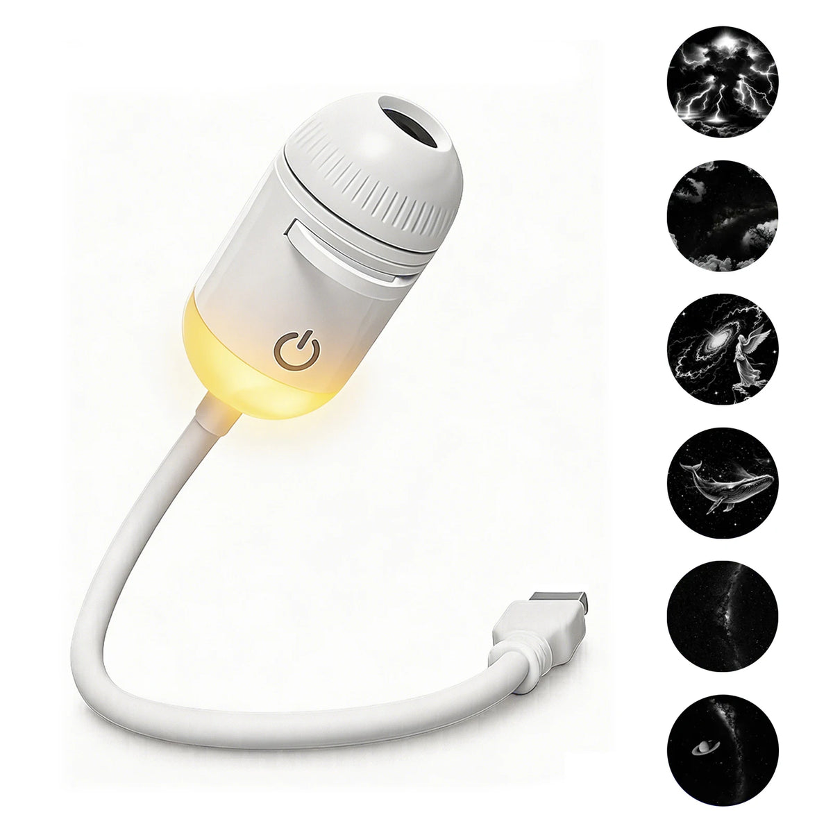 2 in 1 USB Projection Lamp Manual Focus Projector Light Car Ambient Light Room Starry Star Romantic Saturn Galaxy Night Lights