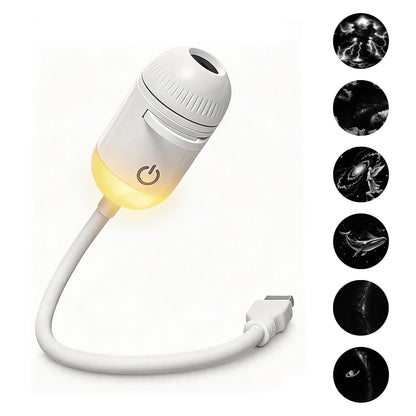 2 in 1 USB Projection Lamp Manual Focus Projector Light Car Ambient Light Room Starry Star Romantic Saturn Galaxy Night Lights