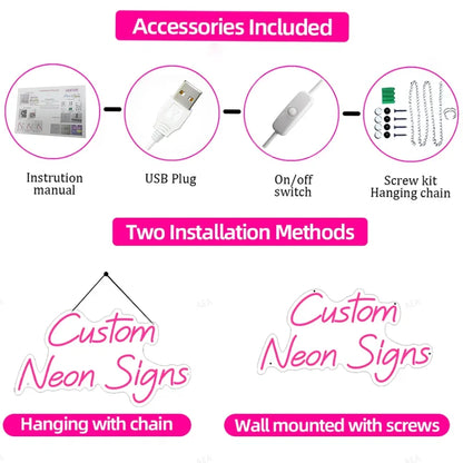 Custom LED Neon Signs, Personalized Letter Light Wall Decor for Weddings, Birthdays, Bedrooms, Game Rooms, Bars & Beauty Studios