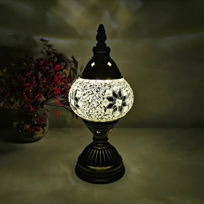 Mosaic Table Lamp Vintage Art Deco Handcrafted Lamparas De Mesa Mosaic Glass Bed Light Lamparas Con Mosaicos Night Lights