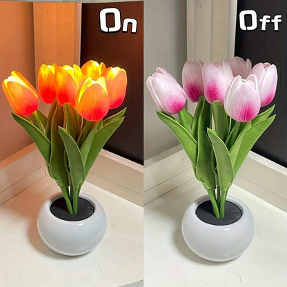 1 PC Tulip LED Night Light, Bedside Bedroom Atmosphere Light, Simulated Bouquet Light, Best Mother's Day Gift, Birthday Gift