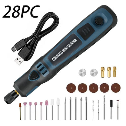 Cordless Mini Grinder Pen, 3-Speed Control Rotary Tool with 700mAh Battery, Compact & Portable for Grinding, Polishing & Engravi