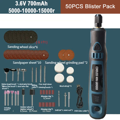 Cordless Electric Drill Micro Rotary Tool 3.6V 5000-10000-15000r Rechargeable Wireless Mini Grinder Mini Drill Engraver Kit