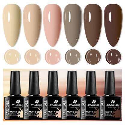 6pcs 8ml Summer Color Gel Nail Polish Set HEMA TPO FREE Semi Permanent Soak Off UV Gel Varnish Nail Art Decoration Nail Supplies