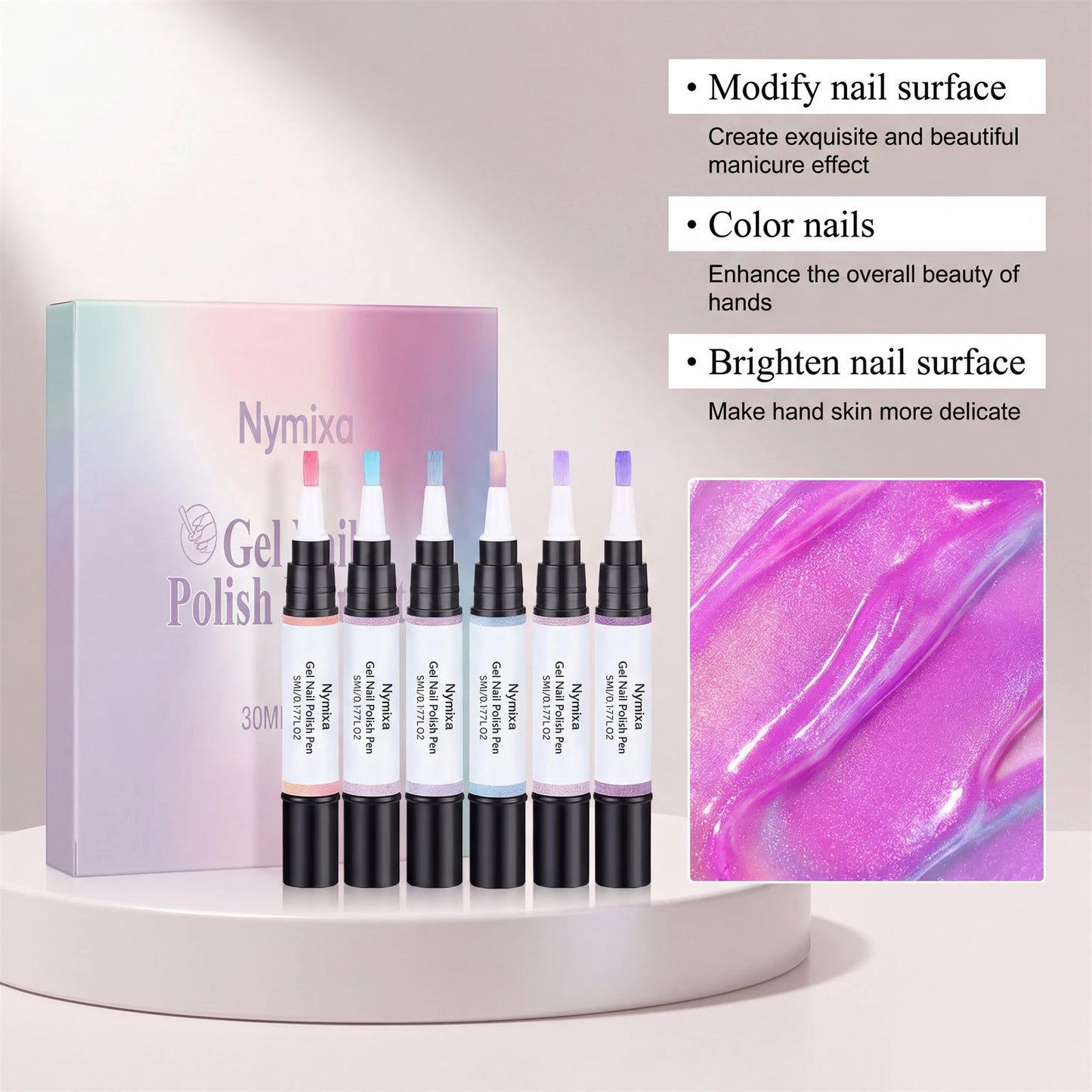 3in1 Gel Nail Polish Pens Set Multi Color No Base Top Coat Needed Quick Dry Long Lasting Easy DIY for Beginners Home Manicure