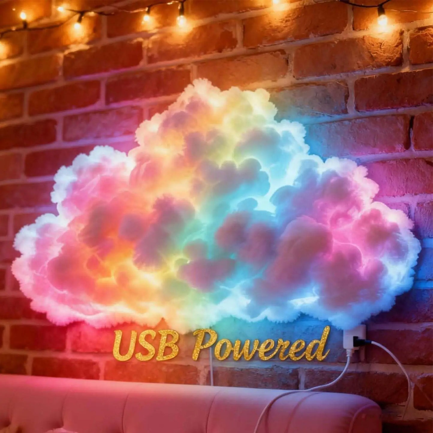 3D LED Thunder Cloud Lamp USB Powered Music Rhythm Night Light for Bedroom Desktop Gaming Room Decor Mood Lighting Gift