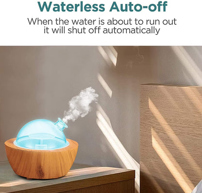 Wood Grain Base 280Ml 20 Sq Meters Aromatherapy Cool Mist Humidifier, Multiple
